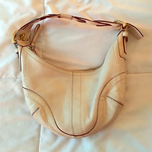 White leather Coach bag