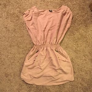 Faux suede feeling beige dress