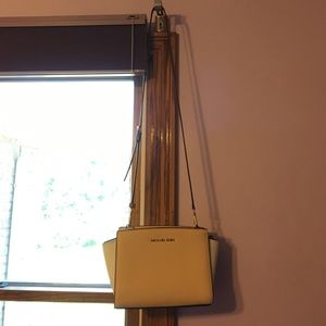 Cream and white MK cross body - BARELY USED