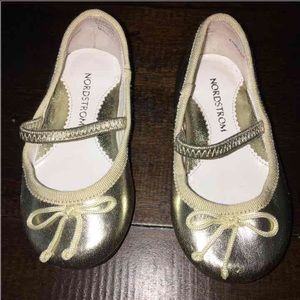 Nordstrom gold ballet toddler flats