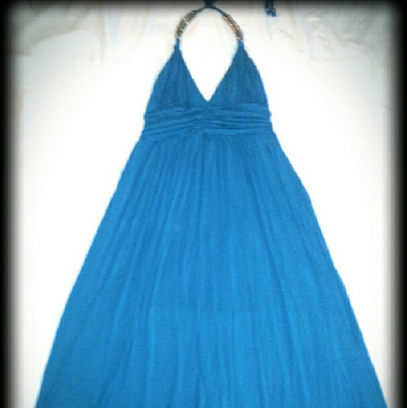 Teal/blue Bebe hi low maxi summer dress