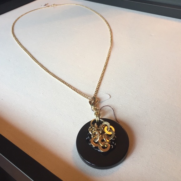 Beautiful black Onyx gemstone with gold chain