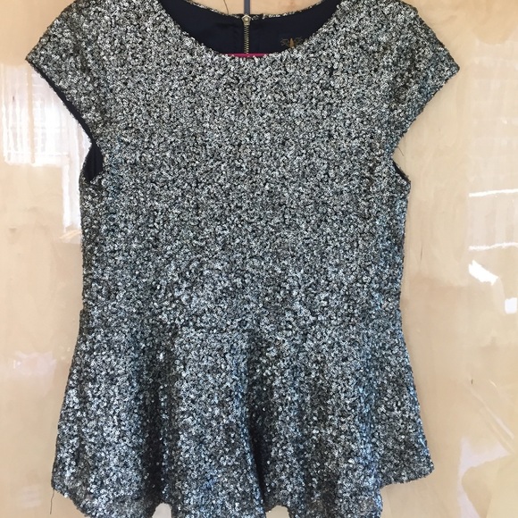 Gold Sequin peplum top