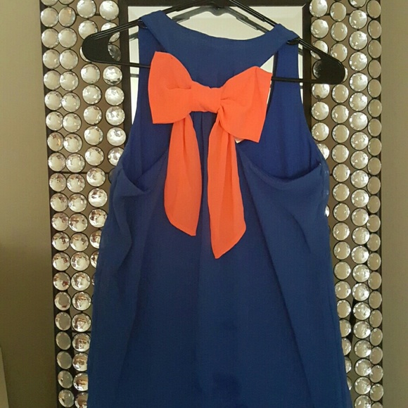 Royal blue and orange dress