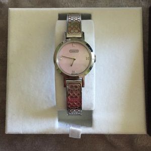Coach watch with pink enamel