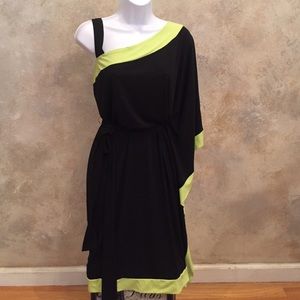 NWT Black & Neon Green Dress