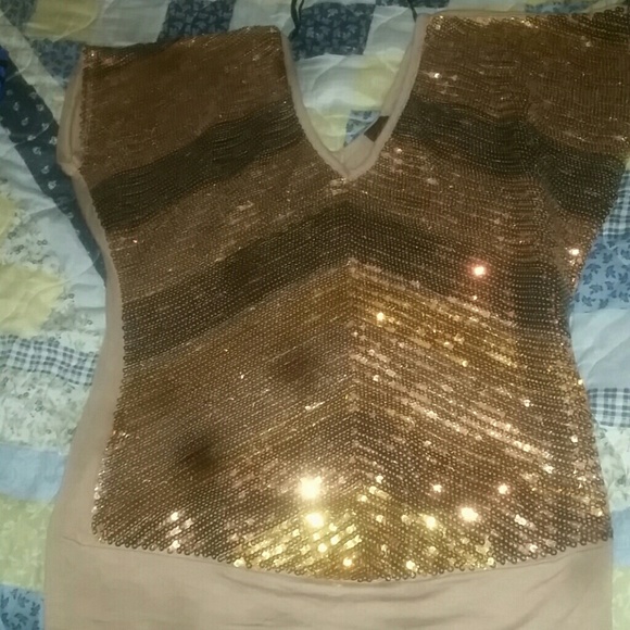 Bebe gold beatiful shirt. - Picture 1 of 3