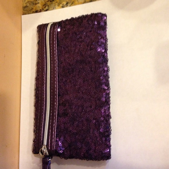 Purple Sequin Clutch Bag