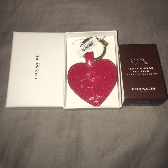 Coach Heart mirror key ring