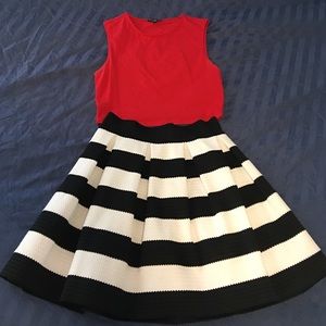 Black and white tulip skirt