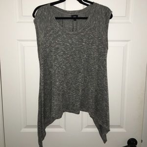 Gray Handkerchief Style Top