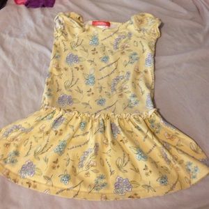 Gymboree yellow flowery cotton dress sz 3.