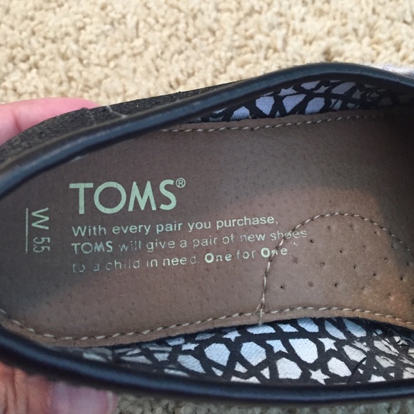 Toms Black Glittery slip ons - Picture 3 of 4