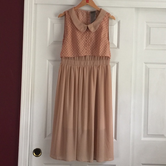 Vintage retro polka dot pink dress medium/large