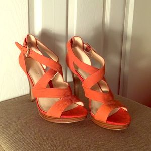 Orange Soft Leather Heels.