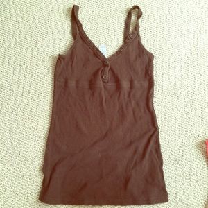 Gap brown tank with button v neck