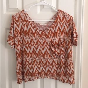 Lush orange cropped flowy tee