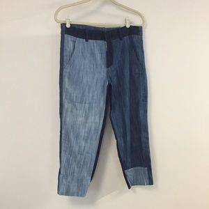 Zara denim patchwork pants