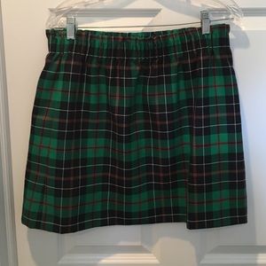 Green plaid skirt