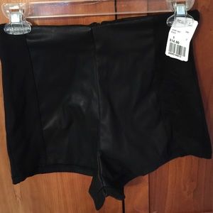 New with tags black faux leather shorts