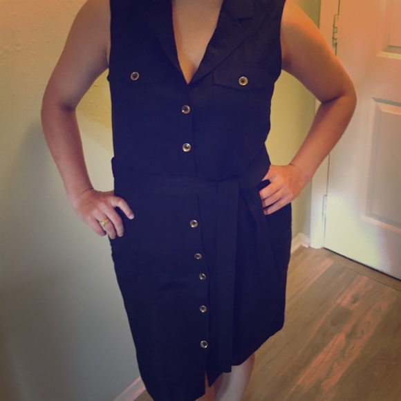 Black linen professional dress