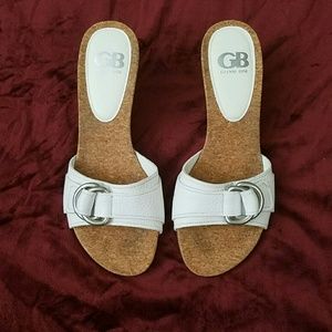 Gianni binni, white cork styled heel/sandal