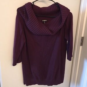 Dark Purple 3/4 sleeve sweater from express