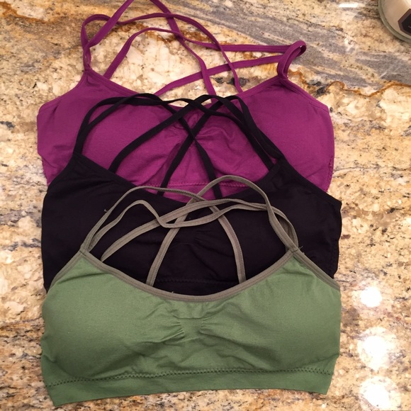 Bundle of 3 strappy bralettes size Medium