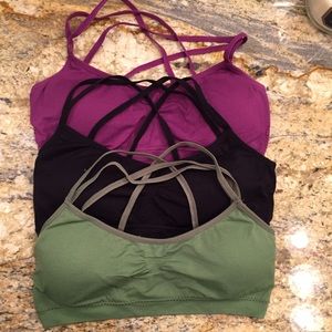 Bundle of 3 strappy bralettes size Medium