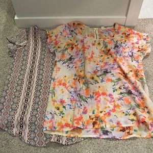 Two Short Sleeve blouses large/medium