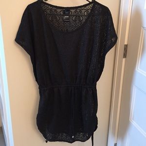 Black Lace swim cover up large