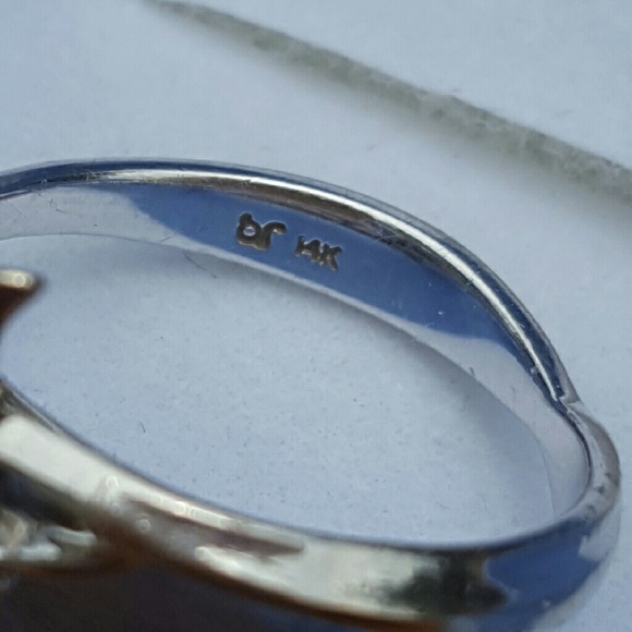 14kt White Gold, AAA Genuine Aquamarine, Ring 6.5 - Picture 2 of 4