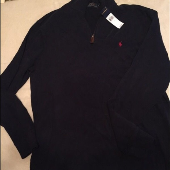 Mens navy polo sweater medium