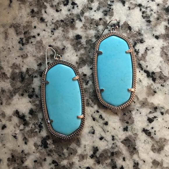 Turquoise & Silver Kendra Scott earrings