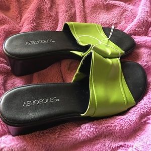 Aerosoles Lime Green Wedge Sandals 8.5