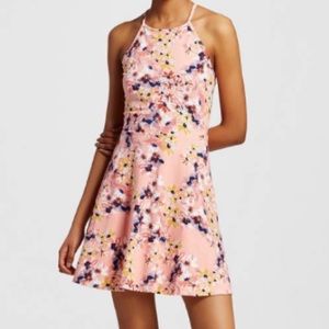 🌺HP🌺Mossimo Floral Pink Halter Neck Skater Dress