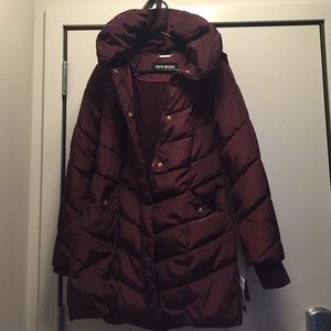 Steve Madden burgundy puffer coat