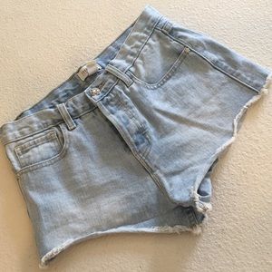 High Waisted Button Up Shorts
