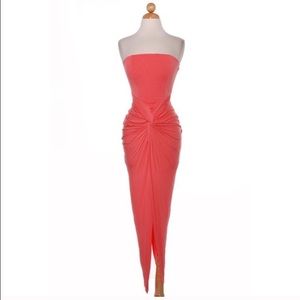 Knotted Coral Tube Top Dress NWT