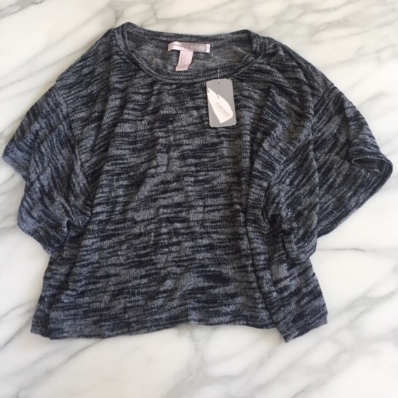 🔴 NWT Forever 21 Knit Crop Top Small (Black Grey)