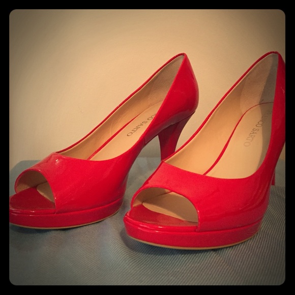 Franco Sarto Patent Red Heels
