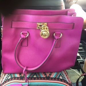 Michael kors large tote leather handbag