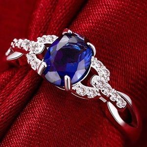 Blue Sapphire & Cublic Zircon 925 Sterling Silver
