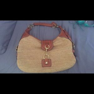 Coach straw handbag, large