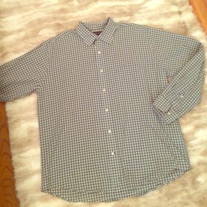 Blue and green checked men's shirt. Size L Blue and green checked men's shirt. Size L