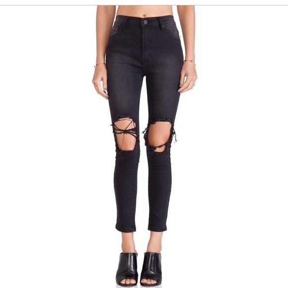 UNIF black peach pit jeans NWOT