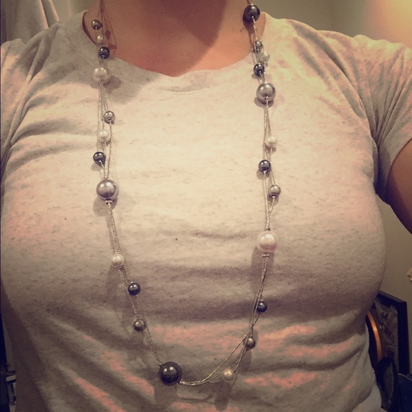 Long sterling silver necklace