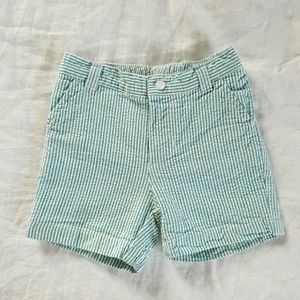 Janie & Jack Green Seersucker Shorts