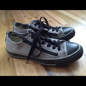 Custom made grey & black converse