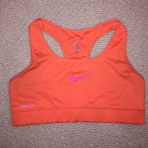 Orange Nike sports bra